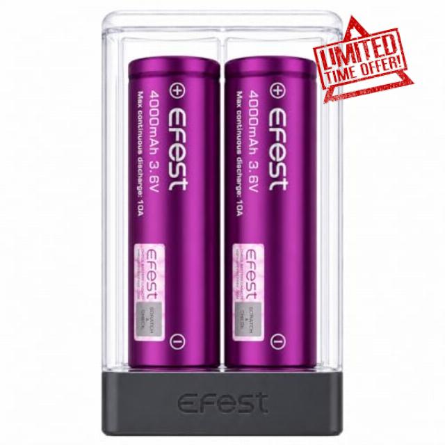 EFEST 4000 Rechargeable Battery 10A with Protective Case [Pack of 2]                                                          Extended Capacity