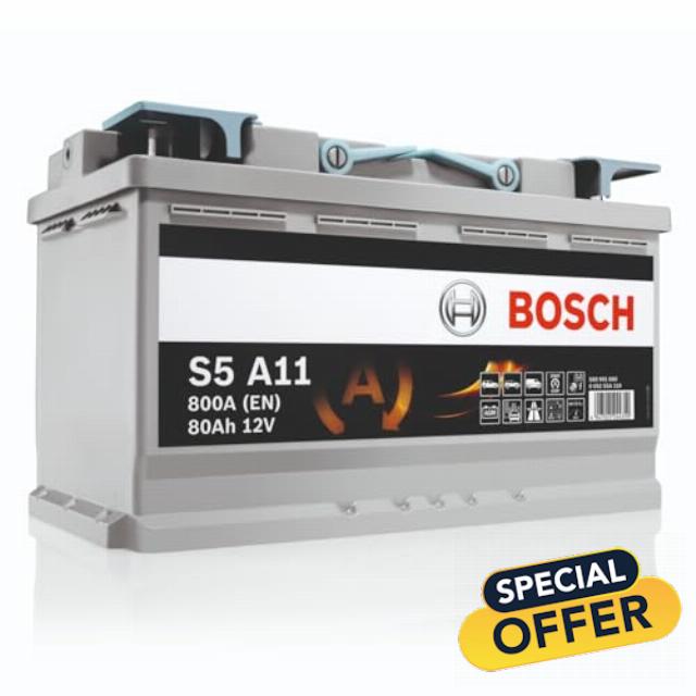 Bosch S5A11 Car Battery 80A / h-800A | for Vehicles with Start/Stop System