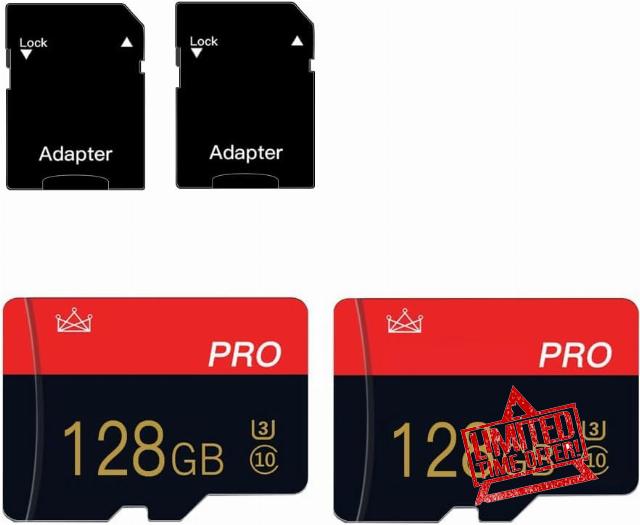 2 Pack 128GB Micro sd card Class 10 TF Card with adapter 128GB Memory Card for table