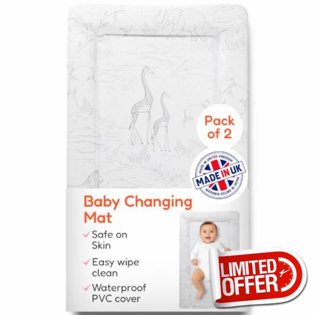 Baby Changing Mat - Extra Thick & Durable - Raised Edges - 76x45cm