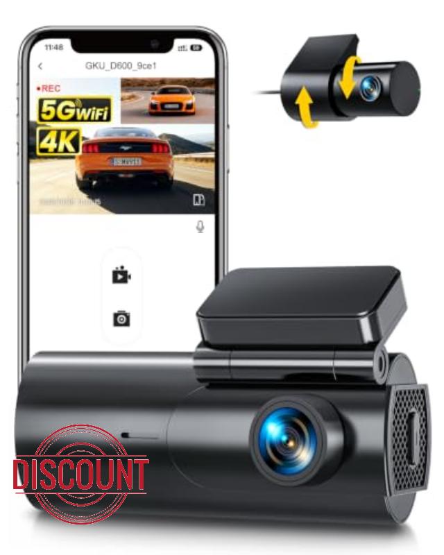 GKU 4K Dash Cam Front and Rear
