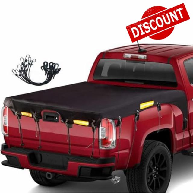 Truck Bed Tarp Cover for Mitsubishi L200 2006-2014                                                          Pickup Truck Bed Covers with Bungee Webbings All Weather Outdoor Waterproof Oxford Fabric Tarps for Rain Su