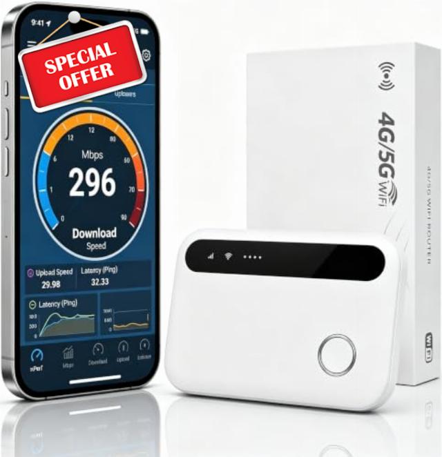 5G Mobile Hotspot Portable WiFi 6 Router