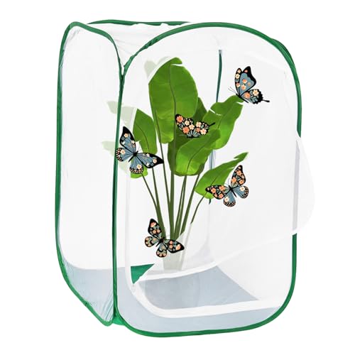 Outdoor Collapsible Mesh Pop-up with Zipper Protection for Breeding Butterfly/Ladybug