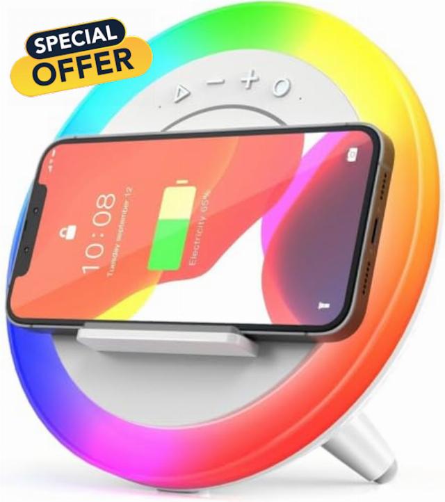 elzle Wireless Charging Bluetooth Speaker Night Light RGB Bedside Lamp                                                          Gift for Teens Girls Boys Best Birthday Gifts for Teens