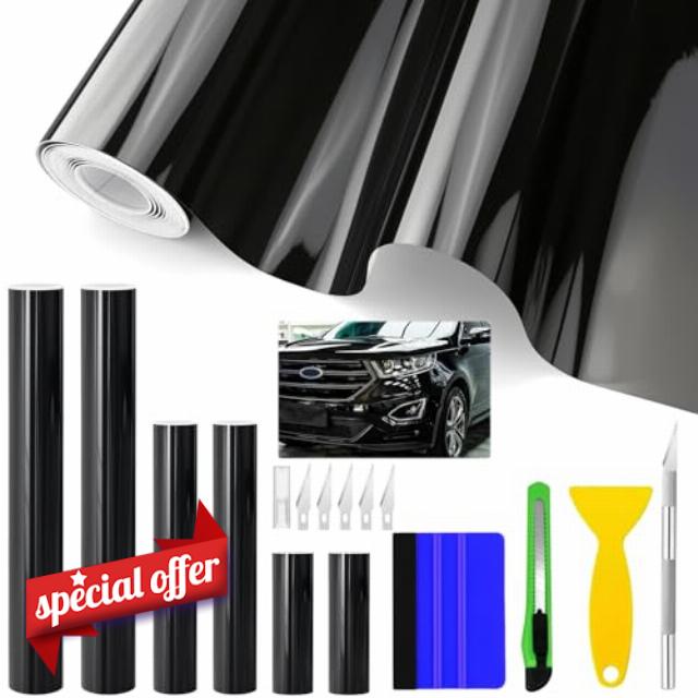 15Pcs Gloss Black Vinyl Wrap Set