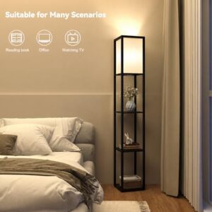 Standard Tall Lamps for Living Room | Standing Lamps with 3-Tier Storage Shelf