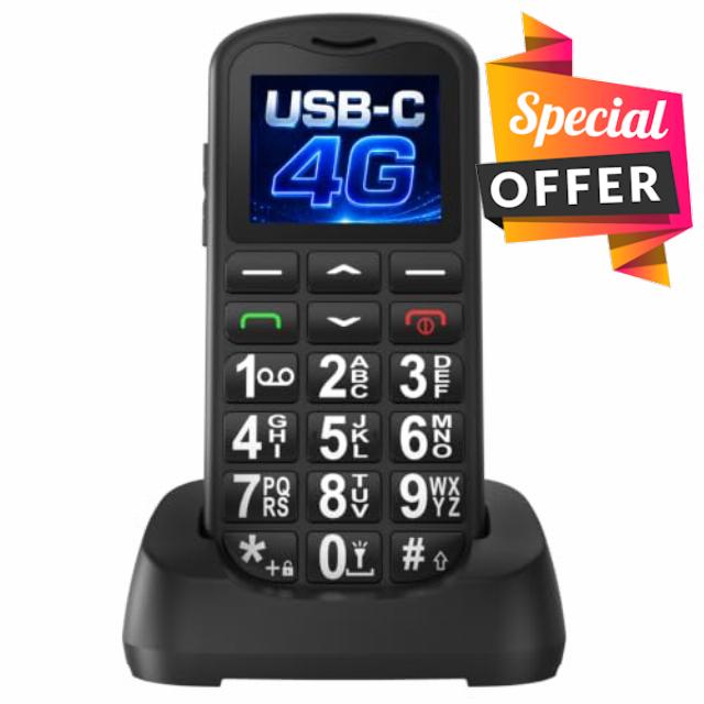 4G Big Button Mobile Phone for Elderly Easy to Use Basic SIM Free Unlocked Senior Mobile Phone With SOS Emergency Button