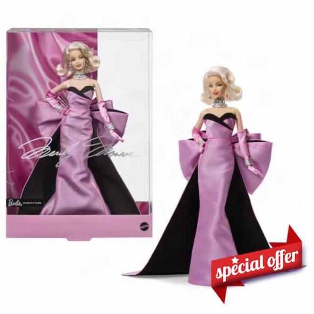 Barbie Signature Marilyn Monroe 100th Anniversary Collectible Doll                                                          Wearing Iconic Pink Dress from the Film Gentlemen Prefer Blondes & “Diamonds” Jewelry