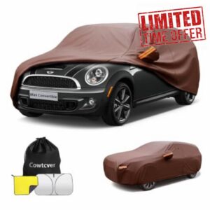 Cowtcver Car Cover Waterproof Breathable for Mini Convertible (2004-2026)                                                          Full Exterior Imitation Cowhide Car Covers