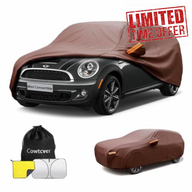 Cowtcver Car Cover Waterproof Breathable for Mini Convertible (2004-2026)                                                          Full Exterior Imitation Cowhide Car Covers