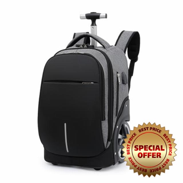 55L Trolley Bags Travel Case Wheeled Backpack Carry on Suitcase Luggage Bag with Wheels