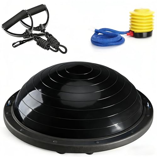 Half Yoga Exercise Ball with Resistance Bands and Foot Pump