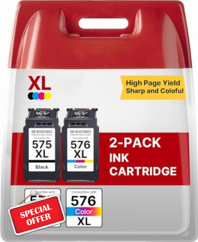 575XL 576XL Ink Cartridges for TR4755i TS3751i PG575 CL576 Ink Cartridges                                                          Compatible for Canon PG-575 Black & CL-576 Colour Ink Cartridges for PIXMA TS3750i TR4755i TR4750i TR4700 TS3550i TS3551i