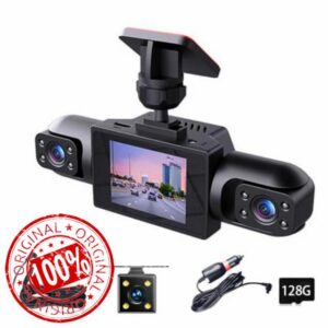 Wireless Dashcam Front and Rear Camera System 360° 4-Channel Full Coverage Dash Cam Rechargeable 1080P Dash Cam No Wires App Control Dashs Cams with Adjustable Lenses and Night Vision (128g)