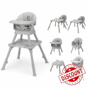 Bonnlo 9-in-1 Convertible Baby High Chair with Tray