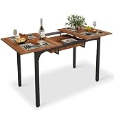 ARTETHYS Extendable Dining Table, 110-150cm Wooden Kitchen Table 4-6 Seater | Walnut Brown Finish...