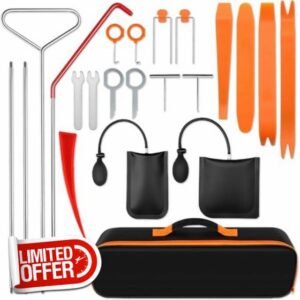 25PCS Car Tool Kit - Emergency Essential Automotive Tool Kit with Hook & Air Pump