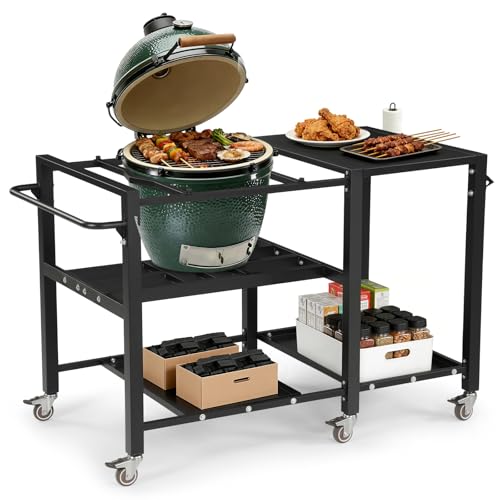 BBQ Cart with Lockable Wheels | Suitable for Various Sizes of Green Egg Nest Grill Racks