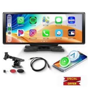 Rimoody 10.26 Inches Wireless CarPlay Android Auto Screen Portable Car Stereo