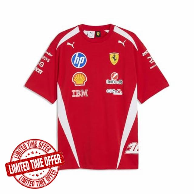 PUMA Scuderia Ferrari HP Replica Pilot Lewis Hamilton Leclerc 2026 Men's T-Shi