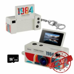 Mini Keychain Digital Camera with 32GB SD Card 1080P G62 Flip Screen Camera