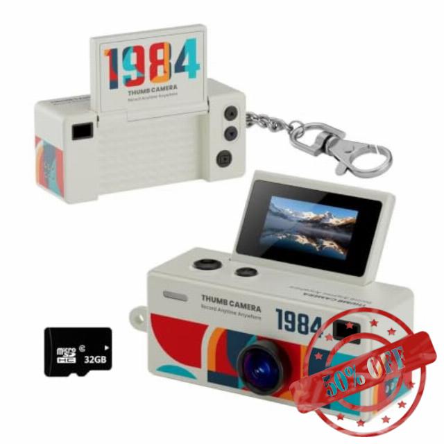 Mini Keychain Digital Camera with 32GB SD Card 1080P G62 Flip Screen Camera