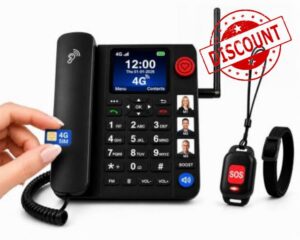 Cura Sync 4G SIM Desk Phone | SOS Pendant