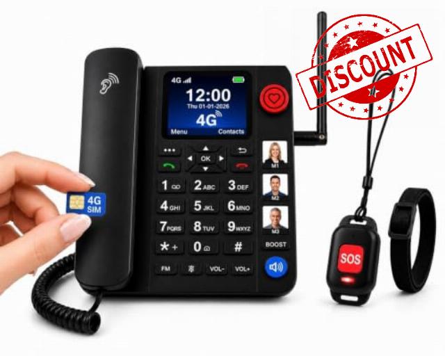 Cura Sync 4G SIM Desk Phone | SOS Pendant