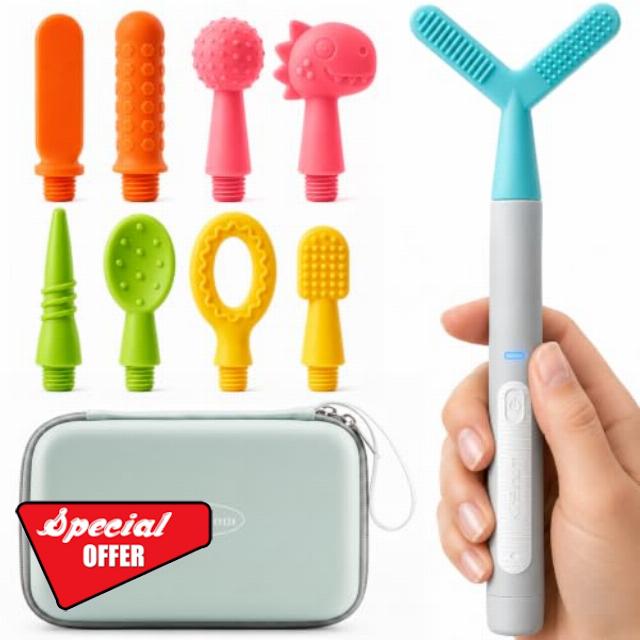 KidBloom Oral Motor Kit with 9 Textured Silicone Tips