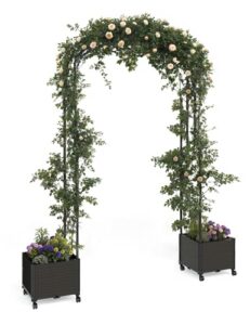 Metal Trellis with Wheels & Self Watering