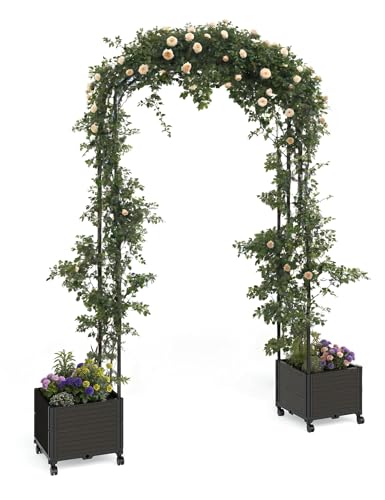 Metal Trellis with Wheels & Self Watering