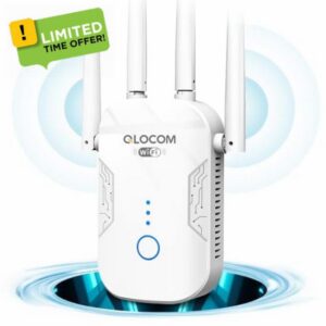 2026 Newest1 WiFi Extender Booster Blazing-Fast 1200Mbps WiFi Booster Range Extender Dual Band 5GHz & 2.4GHz Wireless Internet Booster/Hotspot with 2800 Sq.Ft Wider Coverage