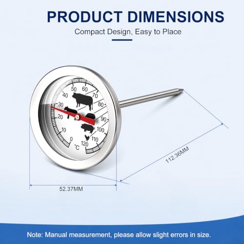 0-120℃                                                          Stainless Steel High Temperature Gauge with Long Probe