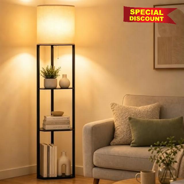 ARTETHYS Floor Lamp with Shelves