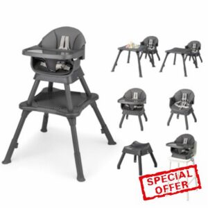 Bonnlo 9-in-1 Convertible Baby High Chair with Tray