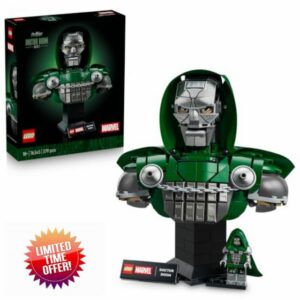 LEGO | Marvel Doctor Doom Bust - Display Model Kit for Adults incl. Collectible Minifigure & Nameplate - DIY Shelf or Room Decor - Gift Idea for Movie Fans - 76345