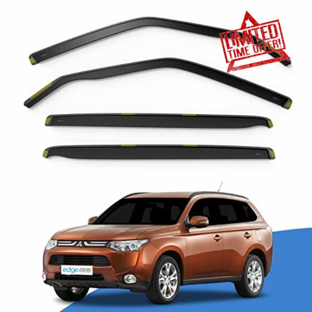EdgeVisors Wind Deflectors for Mitsubishi Outlander MK3 5 Door SUV (2013-2021) 4pc Set | In-Channel Rain Guards & Accessories