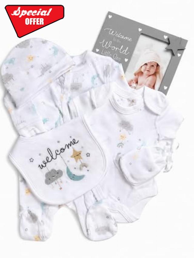 Bubbachubs 0–3 Months Welcome Gift Set with Keepsake Photo Frame