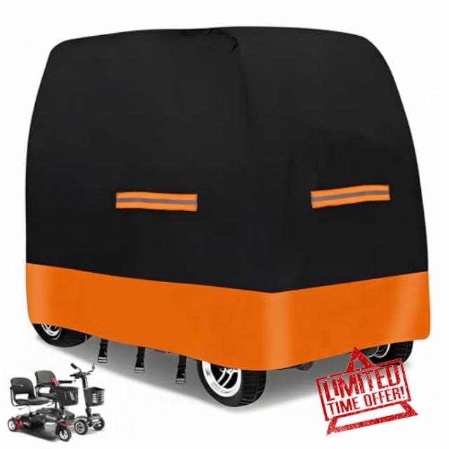 Mobility Scooter Cover Waterproof Windproof for Outside 74.8"x28"x46.1" | 210D Tearproof UV Coating