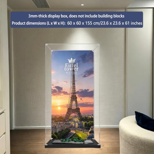 Paris Set (Box only) (Back Spray A) | Acrylic Display Case Specially made for Lego 10307 Eiffel Tower