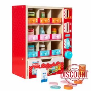 perfeclan Children Vending Machine Wooden Toy Vending Dispenser Playset With Turn Dial Tokens And Retrieval Drawer sturdy wood construction suitable for playrooms classrooms daycares