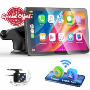 Wireless Car Stereo for Apple Carplay with Rear Camera