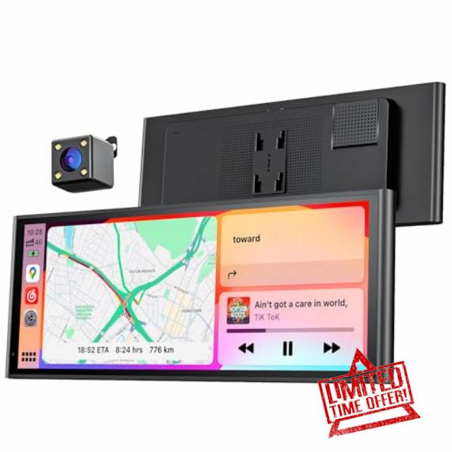 9.26" Wireless Portable Car Play Screen for Apple CarPlay & Android Auto