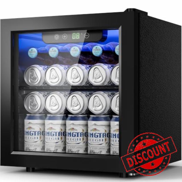 JUMMICO Compressor Beverage Cooler 36L 4-16°C Digital Display Black           [Energy Class E]                                                  Fits 24 Cans & 6 Bottles