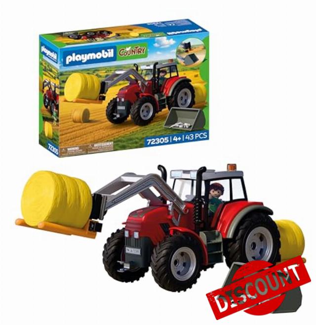 Playmobil | Country | Large Tractor with Hay Bales | Powerful Tractor with Front Loader