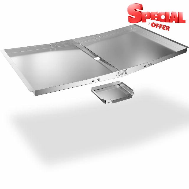 Grease Tray with Catch Pan - Adjustable Drip Pan for Gas Grill Models from Dyna Glo