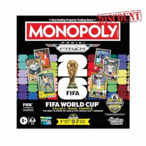 Monopoly Panini Prizm: FIFA World Cup Game I Football Board Game with Monopoly Panini Prizm FIFA World Cup 2026 Trading Cards I Ages 8+ - English Versio