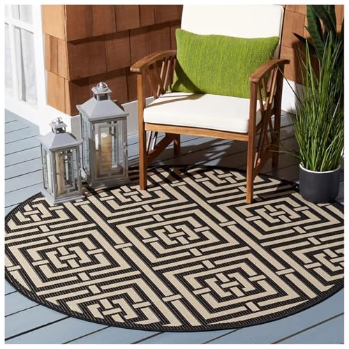 Washable Non-Slip Small Round Area Rug for Balcony