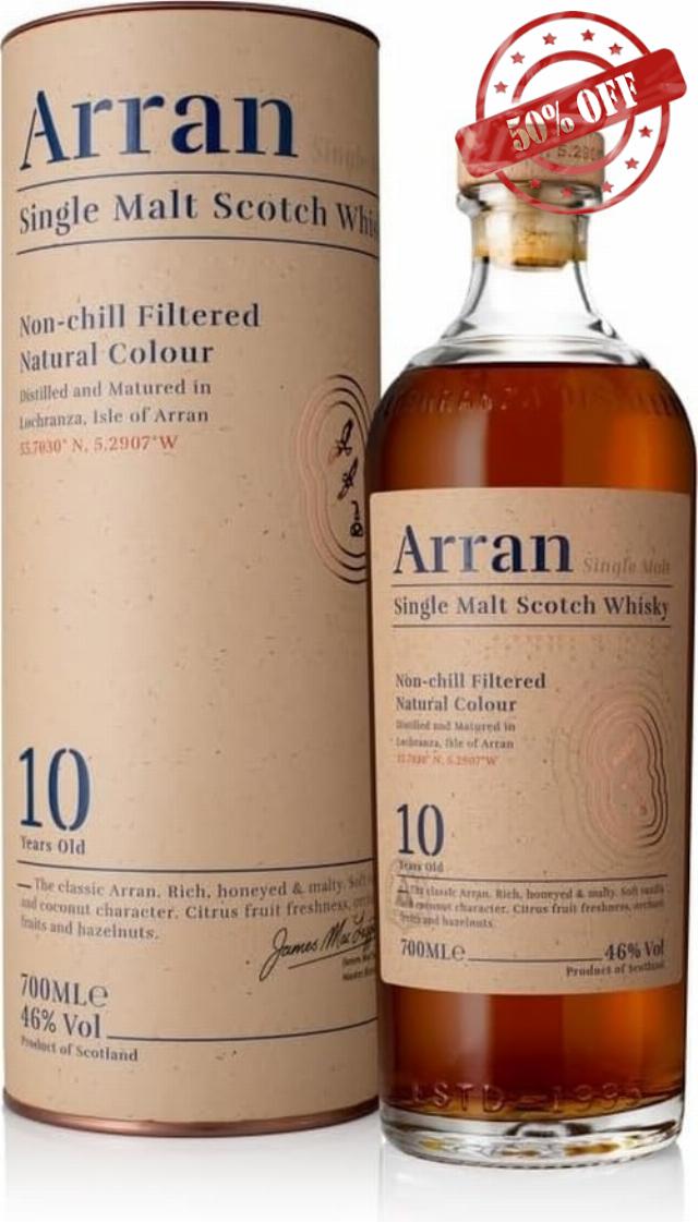 Arran 10 Year Old Single Malt Whisky 70cl